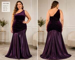 Wear your love One-Shoulder Velvet and Satin Mermaid Gown